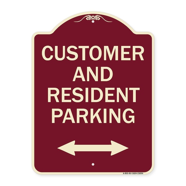 Signmission Reserved Parking Customer and Visitor Parking Heavy-Gauge Aluminum Sign, 24" x 18", BU-1824-23054 A-DES-BU-1824-23054 - main